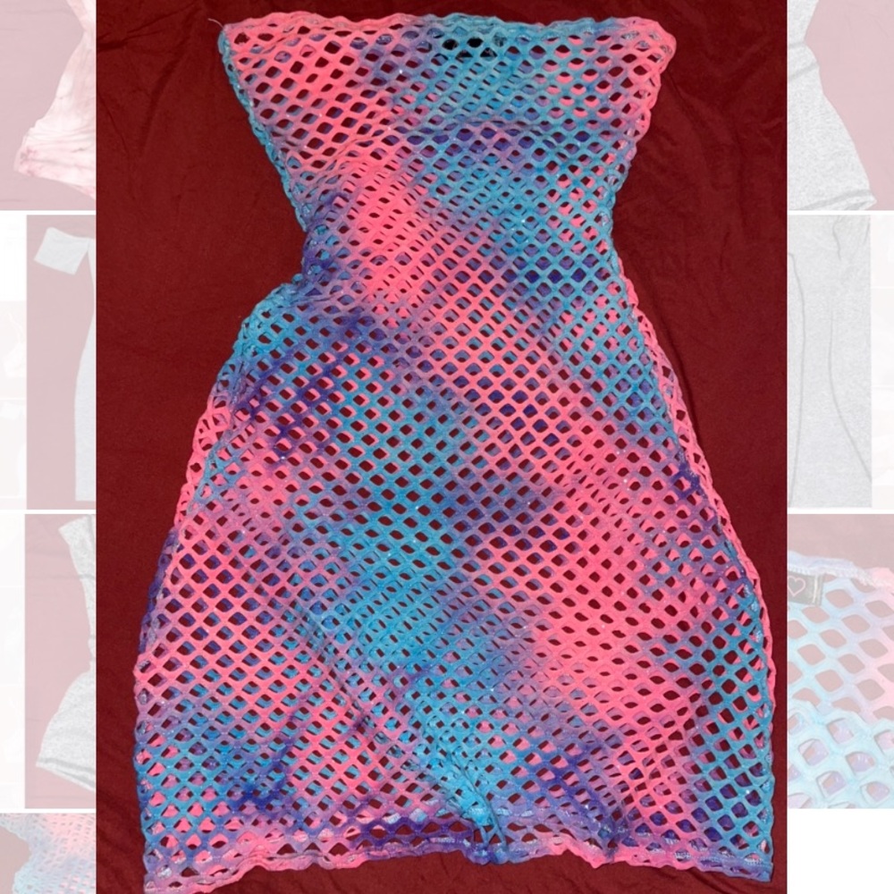Multicolored Tie Dye Adrianna Sahar Mini Cover Up